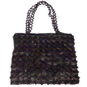 GUESS Beaded Handbag | Netted Top Handle Satchel |